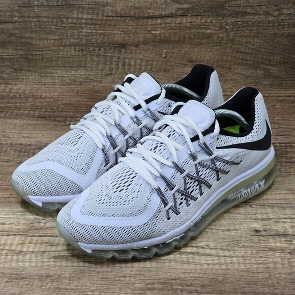 Nike Air Max 2015 Men\'s Size 12 White Black Running Shoes (698902-101) main image 5